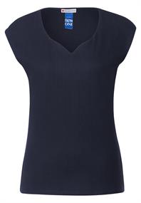 Shirt mit Herz Ausschnitt deep blue