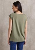 Shirt mit Häkeldetails arid green