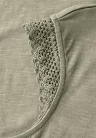 Shirt mit Häkeldetails arid green