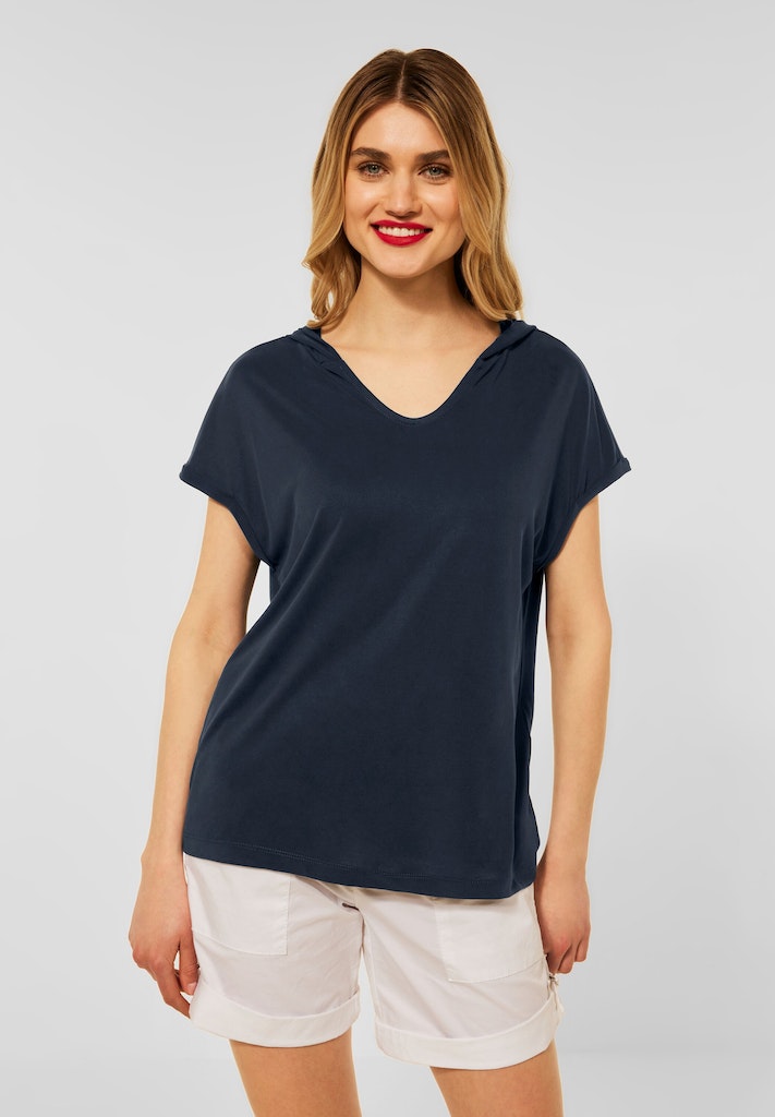 online T-Shirt Damen bequem Shirt dark One bei Kapuze blue Street mit kaufen vintage