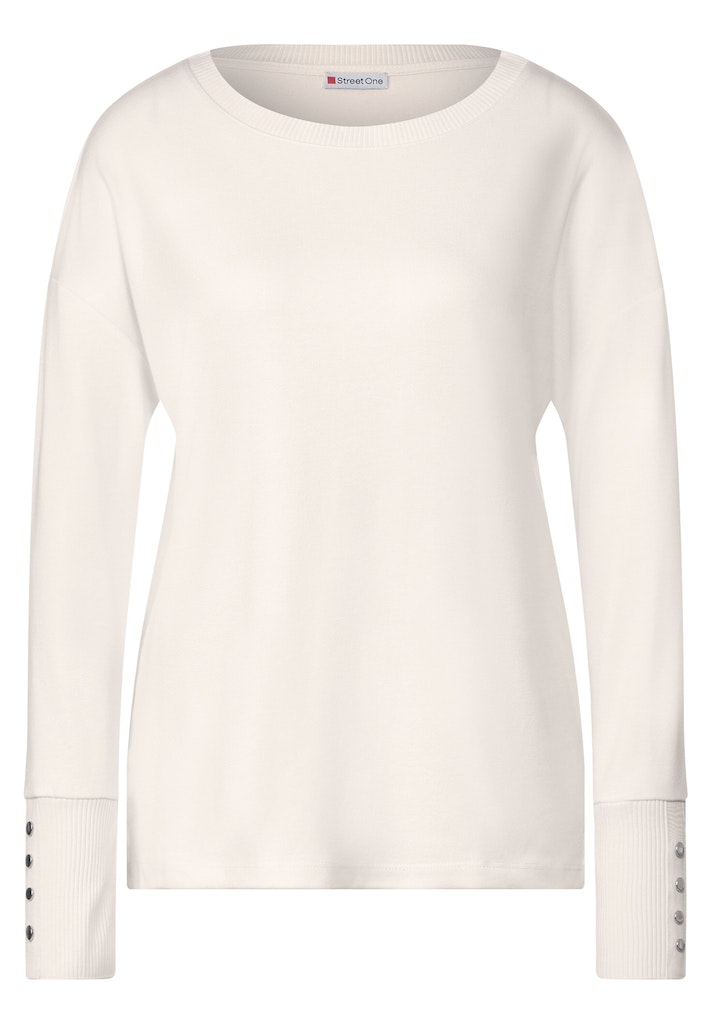 Street One Damen Longsleeve Shirt mit Knopfdetail bright cozy pink bequem  online kaufen bei