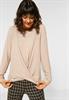 Shirt mit Knotendetail almond cream melange