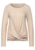 Shirt mit Knotendetail almond cream melange