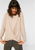 Shirt mit Knotendetail almond cream melange