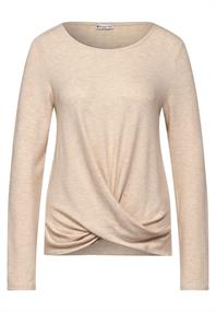 Shirt mit Knotendetail almond cream melange