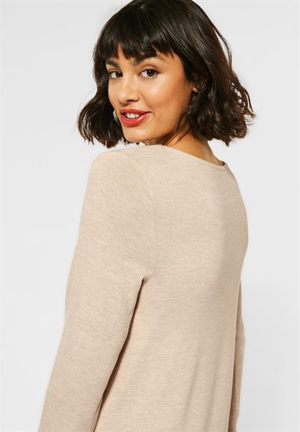 Shirt mit Knotendetail almond cream melange