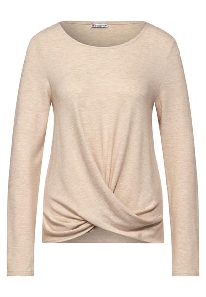 Shirt mit Knotendetail almond cream melange