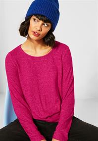 Shirt mit Knotendetail raspberry pink melange