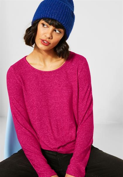 Shirt mit Knotendetail raspberry pink melange