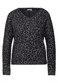 Shirt mit Leo-Muster gravel grey mel.