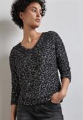 Shirt mit Leo-Muster gravel grey mel.