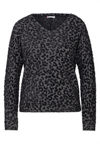 Shirt mit Leo-Muster gravel grey mel.