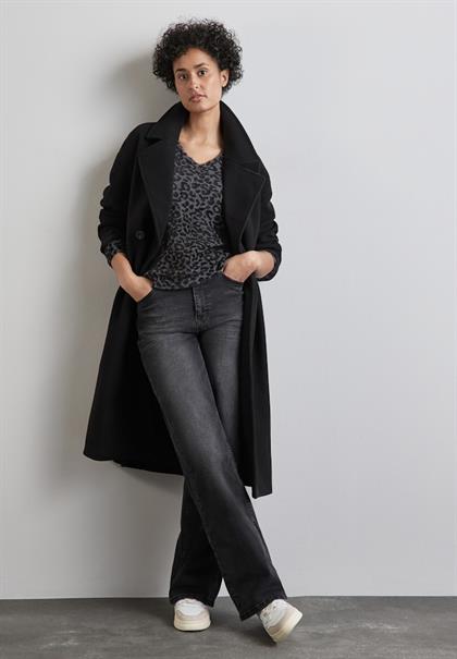 Shirt mit Leo-Muster gravel grey mel.