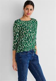 Shirt mit Leo Print dark brisk green