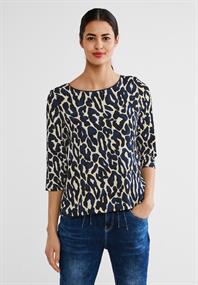 Shirt mit Leo Print deep blue
