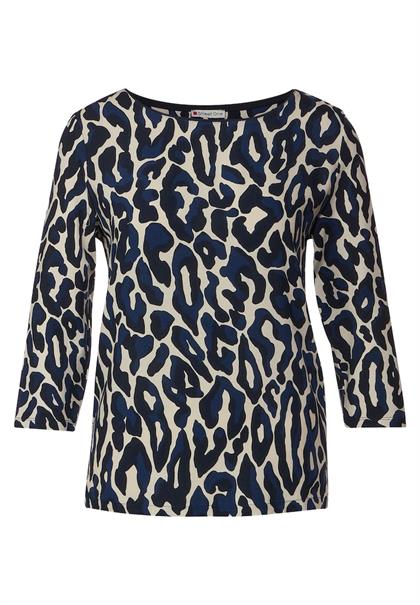 Shirt mit Leo Print deep blue