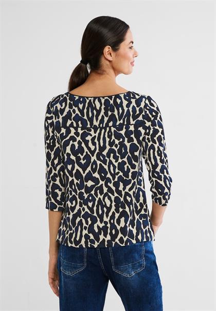 Shirt mit Leo Print deep blue