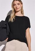 Shirt mit Lochmusterdetail black