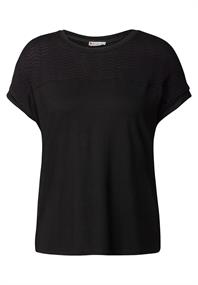 Shirt mit Lochmusterdetail black