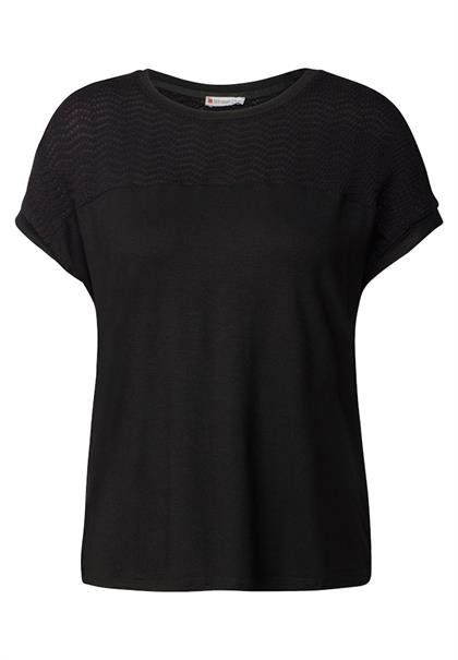 Shirt mit Lochmusterdetail black