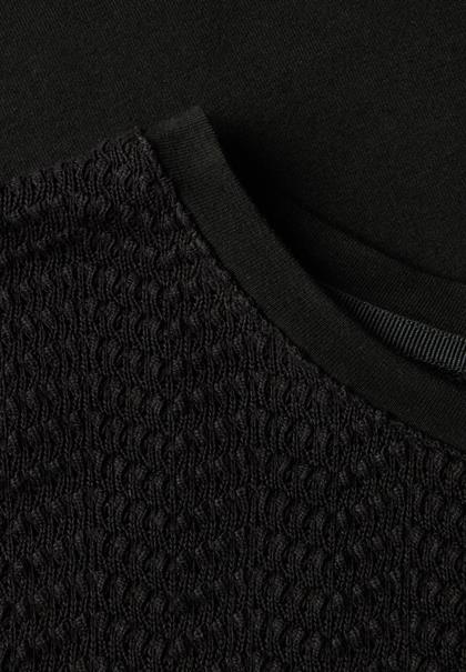 Shirt mit Lochmusterdetail black