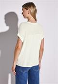 Shirt mit Lochmusterdetail off white