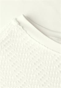 Shirt mit Lochmusterdetail off white