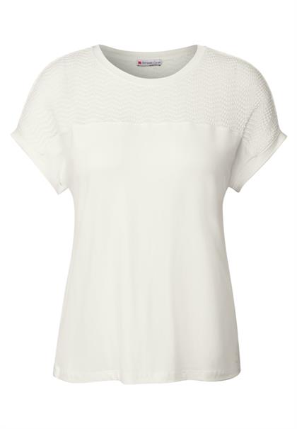 Shirt mit Lochmusterdetail off white