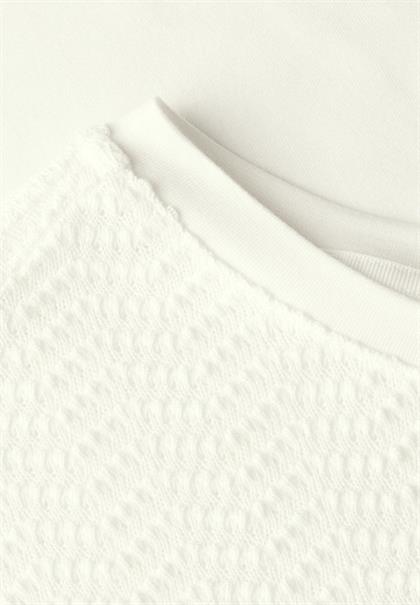 Shirt mit Lochmusterdetail off white