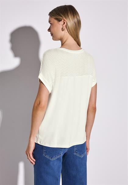 Shirt mit Lochmusterdetail off white