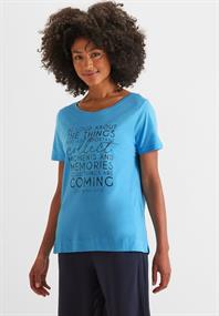 Shirt mit Multicolor Wording splash blue