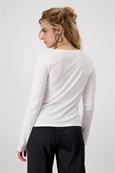 Shirt mit Pailletten und Perlen off-white