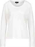 Shirt mit Pailletten und Perlen off-white
