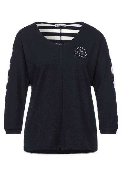 Shirt mit Partprint dark vintage blue