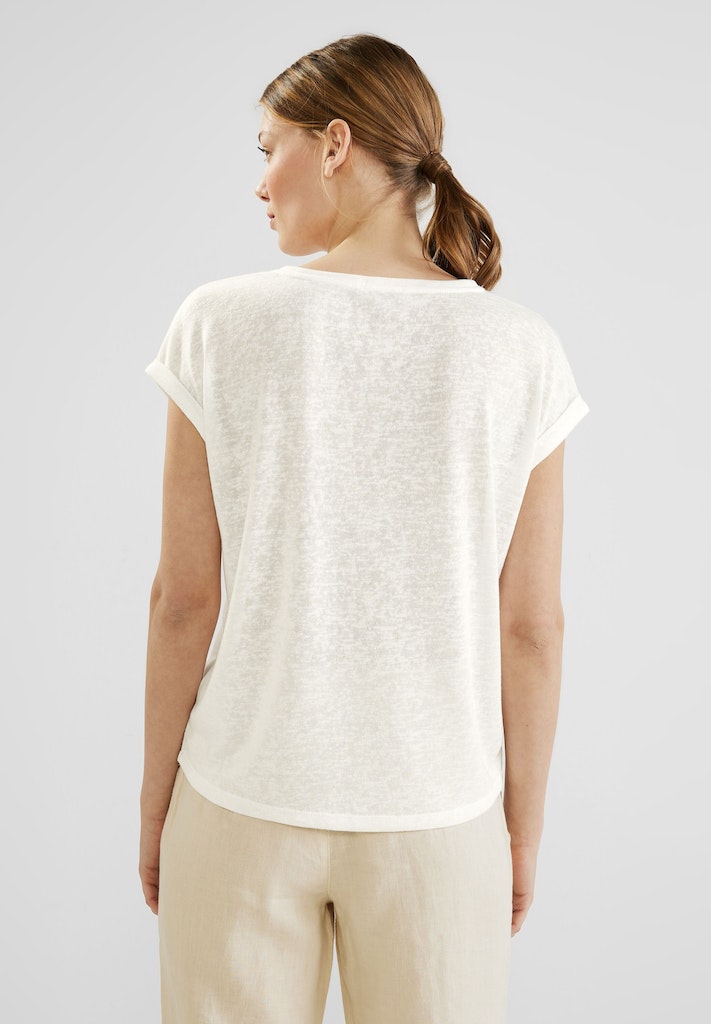 Street One Damen T-Shirt Shirt mit Partprint off white bequem online kaufen  bei