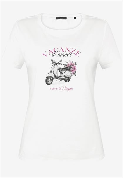 Shirt mit Print patch cream-pink
