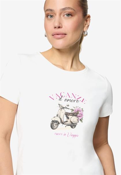 Shirt mit Print patch cream-pink