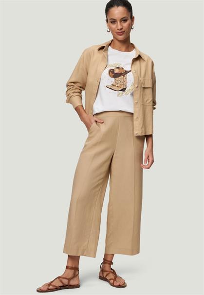 Shirt mit print patch white beige