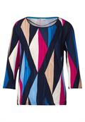 Shirt mit Rhombus Print deep blue