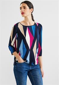 Shirt mit Rhombus Print deep blue