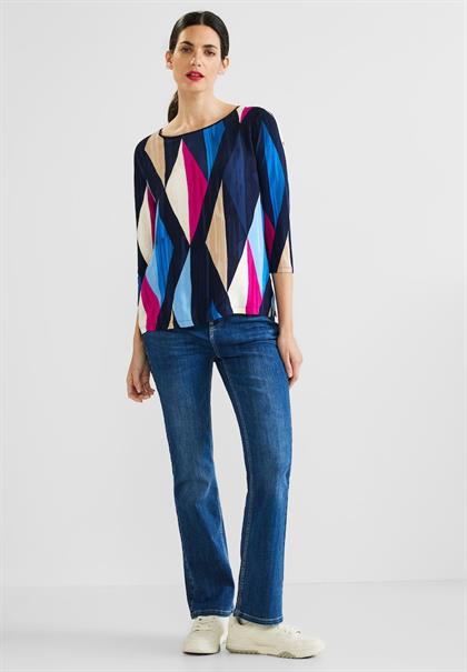 Shirt mit Rhombus Print deep blue