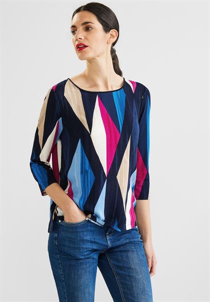 Shirt mit Rhombus Print deep blue