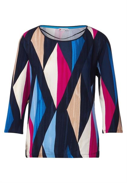 Shirt mit Rhombus Print deep blue