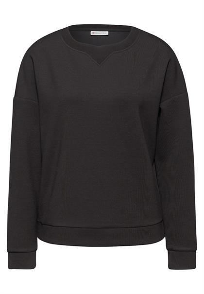 Shirt mit Ripp-Detail darkest brown mel.
