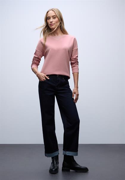 Shirt mit Ripp-Detail powder pink mel.