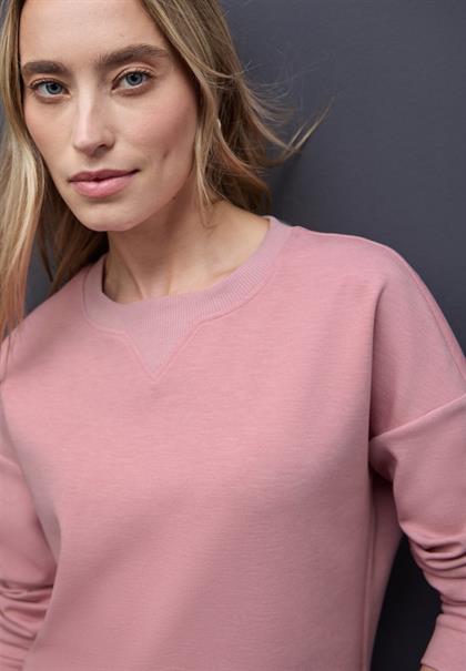 Shirt mit Ripp-Detail powder pink mel.
