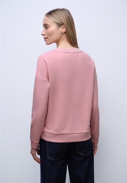 Shirt mit Ripp-Detail powder pink mel.