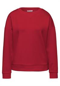 Shirt mit Ripp-Detail racing red mel.