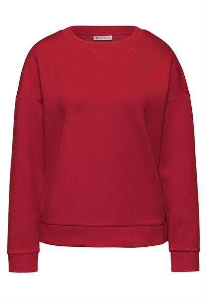 Shirt mit Ripp-Detail racing red mel.