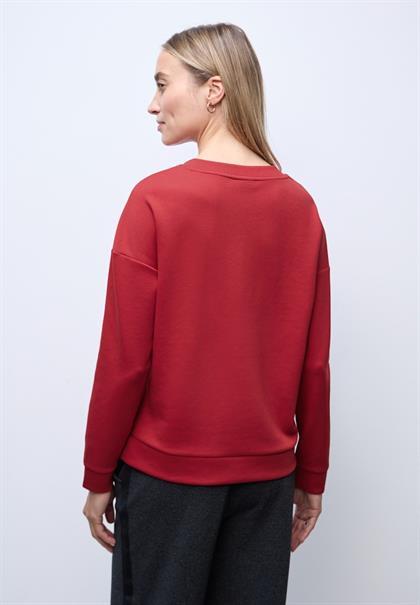 Shirt mit Ripp-Detail racing red mel.